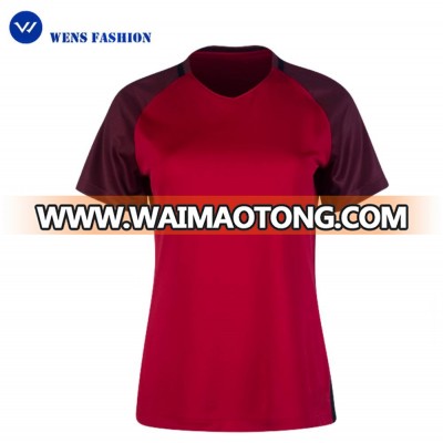 Factory sale cheap OEM ODM quick dry black and red soccer jersey